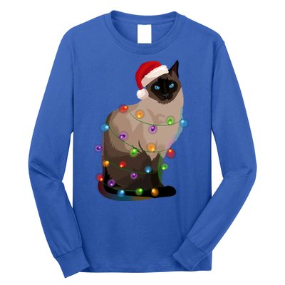 Siamese Cat Christmas Lights Xmas Cat Lover Gift Long Sleeve Shirt