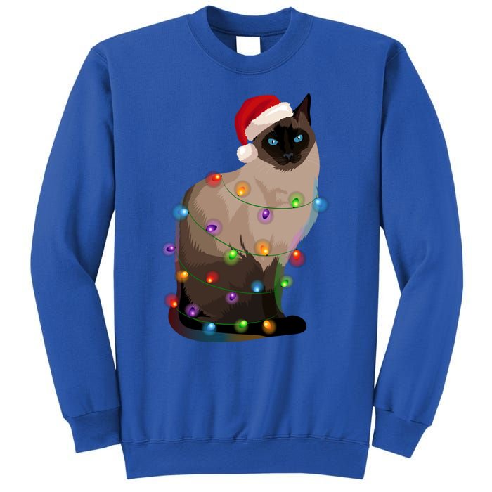 Siamese Cat Christmas Lights Xmas Cat Lover Gift Sweatshirt