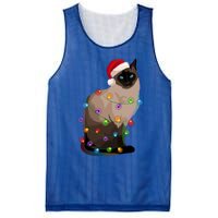 Siamese Cat Christmas Lights Xmas Cat Lover Gift Mesh Reversible Basketball Jersey Tank