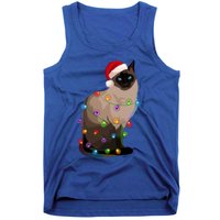 Siamese Cat Christmas Lights Xmas Cat Lover Gift Tank Top