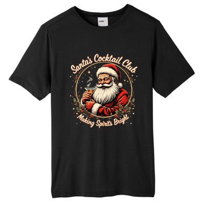 SantaS Cocktail Club Making Spirits Bright Retro Xmas Santa Tall Fusion ChromaSoft Performance T-Shirt