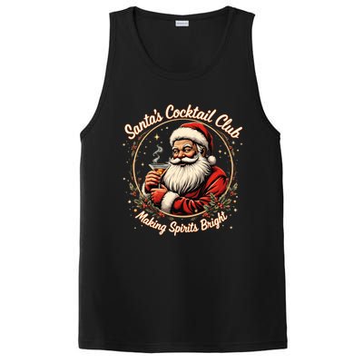 SantaS Cocktail Club Making Spirits Bright Retro Xmas Santa PosiCharge Competitor Tank