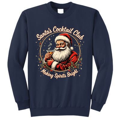 SantaS Cocktail Club Making Spirits Bright Retro Xmas Santa Sweatshirt