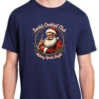 SantaS Cocktail Club Making Spirits Bright Retro Xmas Santa Adult ChromaSoft Performance T-Shirt