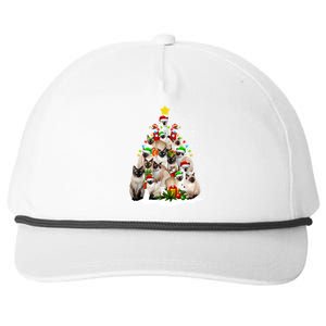 Siamese Cats Christmas Tree Santa Kitten Cute Cat Siamese Gift Snapback Five-Panel Rope Hat