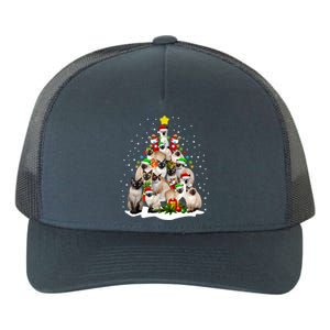 Siamese Cats Christmas Tree Santa Kitten Cute Cat Siamese Gift Yupoong Adult 5-Panel Trucker Hat