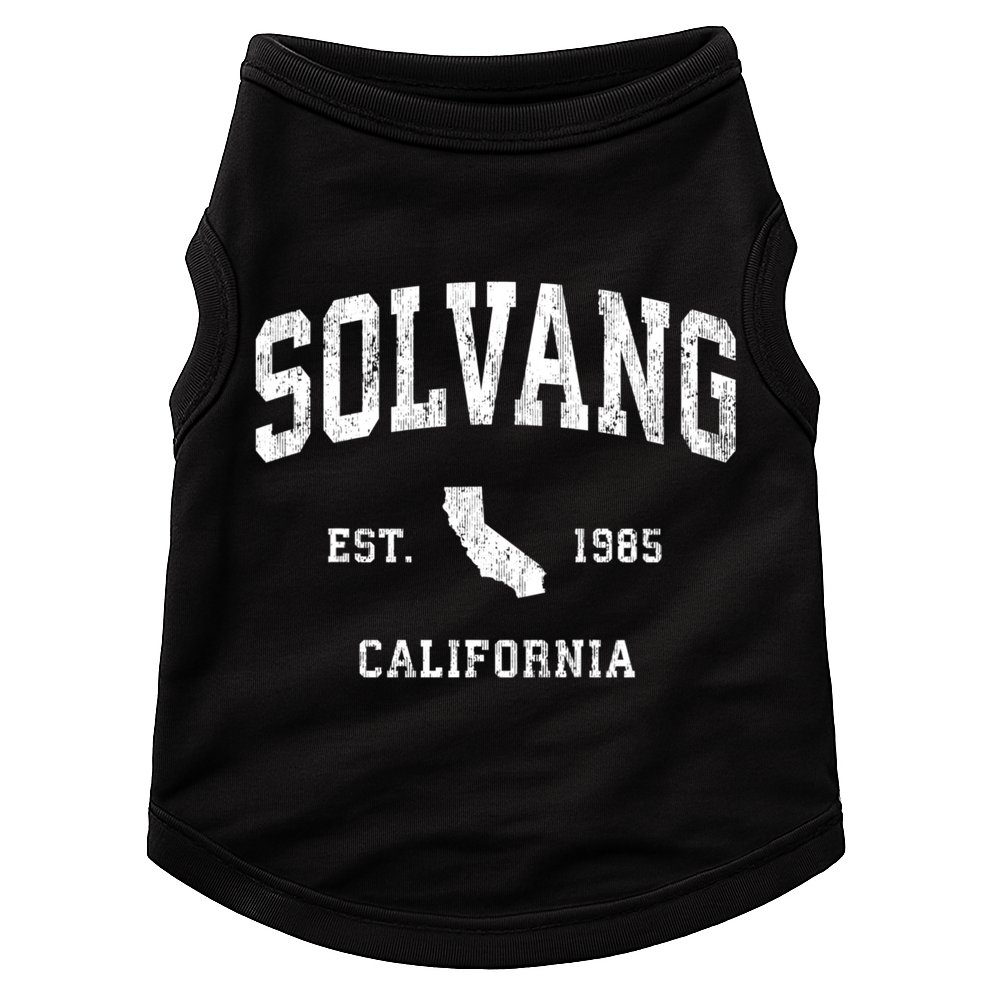 Solvang California Ca Vintage Established Athletic Sports Design Doggie Tank