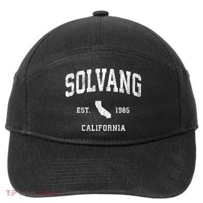Solvang California Ca Vintage Established Athletic Sports Design 7-Panel Snapback Hat