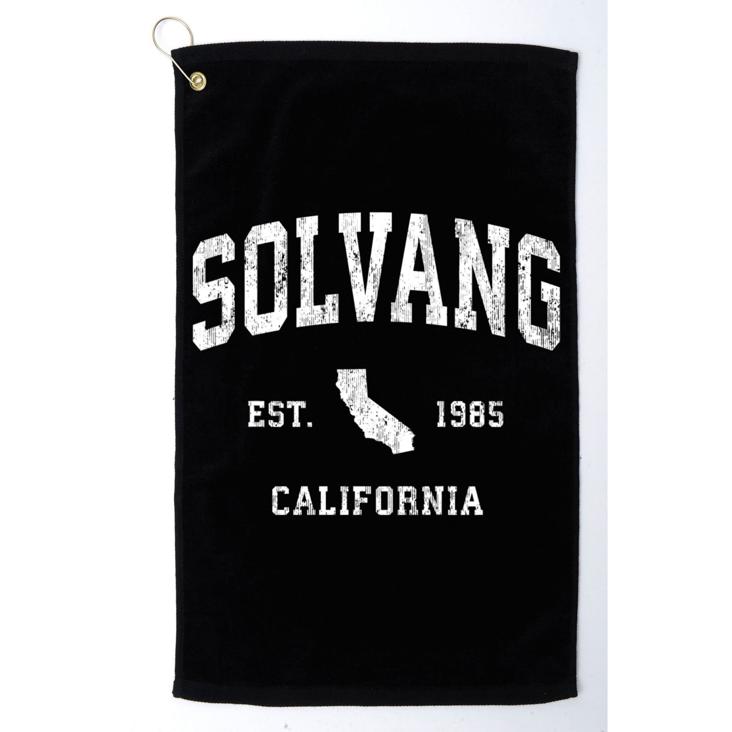 Solvang California Ca Vintage Established Athletic Sports Design Golf Towel