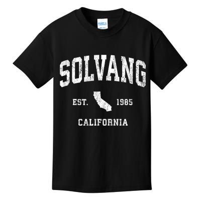 Solvang California Ca Vintage Established Athletic Sports Design Kids T-Shirt