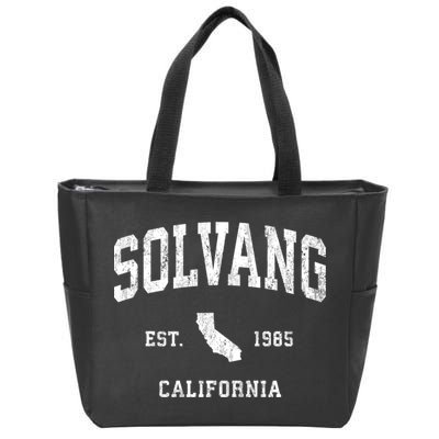 Solvang California Ca Vintage Established Athletic Sports Design Zip Tote Bag