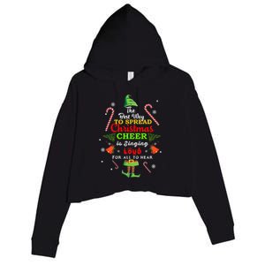 Spread christmas cheer is singing loud xmas Elf pajama Crop Fleece Hoodie