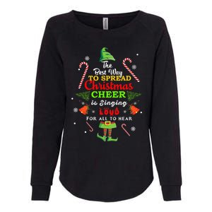 Spread christmas cheer is singing loud xmas Elf pajama Womens California Wash Sweatshirt