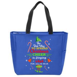 Spread christmas cheer is singing loud xmas Elf pajama Zip Tote Bag