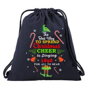 Spread christmas cheer is singing loud xmas Elf pajama Drawstring Bag