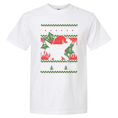 Skull Chef Culinary Gangster Ugly Christmas Santa Hat Xmas Gift Garment-Dyed Heavyweight T-Shirt