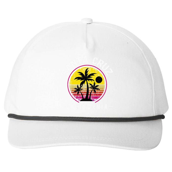 Santa Cruz California Sunset 70s 80s Surfer Summer Sun Snapback Five-Panel Rope Hat