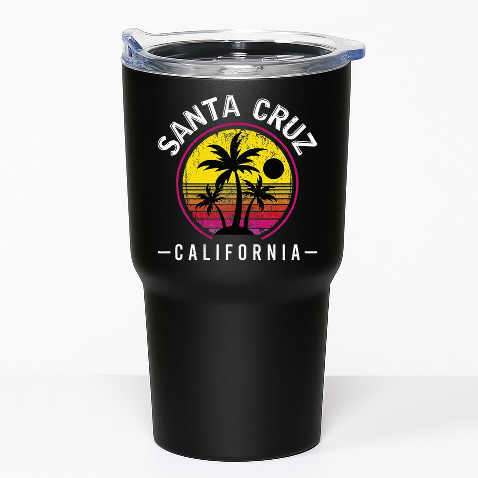 Santa Cruz California Sunset 70s 80s Surfer Summer Sun Tumbler