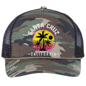 Santa Cruz California Sunset 70s 80s Surfer Summer Sun Retro Rope Trucker Hat Cap