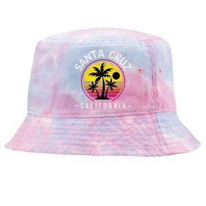 Santa Cruz California Sunset 70s 80s Surfer Summer Sun Tie-Dyed Bucket Hat