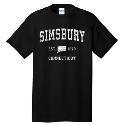 Simsbury Connecticut Ct Vintage Athletic Sports Tall T-Shirt