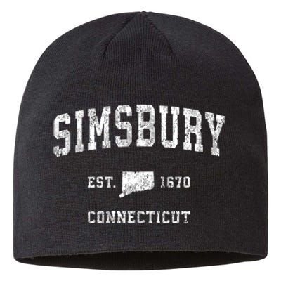 Simsbury Connecticut Ct Vintage Athletic Sports Sustainable Beanie