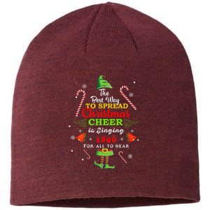 Spread Christmas Cheer Is Singing Loud Xmas Elf Pajama Sustainable Beanie