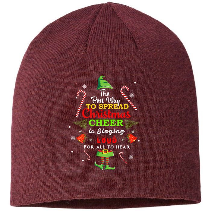 Spread Christmas Cheer Is Singing Loud Xmas Elf Pajama Sustainable Beanie