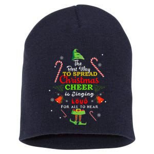 Spread Christmas Cheer Is Singing Loud Xmas Elf Pajama Short Acrylic Beanie