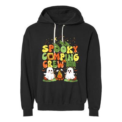 Spooky Camping Crew Halloween Cute Boo Ghost Garment-Dyed Fleece Hoodie