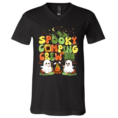 Spooky Camping Crew Halloween Cute Boo Ghost V-Neck T-Shirt