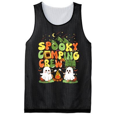 Spooky Camping Crew Halloween Cute Boo Ghost Mesh Reversible Basketball Jersey Tank