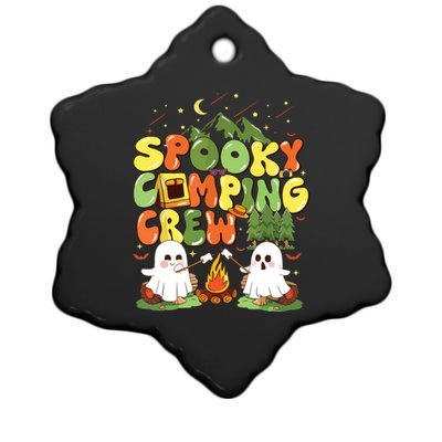 Spooky Camping Crew Halloween Cute Boo Ghost Ceramic Star Ornament