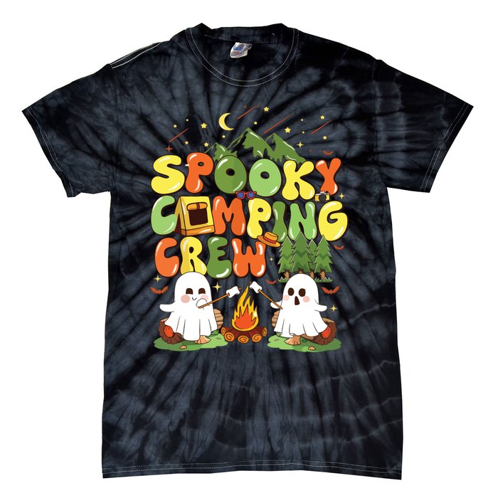 Spooky Camping Crew Halloween Cute Boo Ghost Tie-Dye T-Shirt