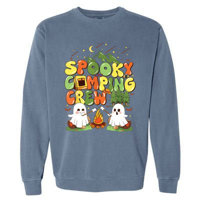 Spooky Camping Crew Halloween Cute Boo Ghost Garment-Dyed Sweatshirt