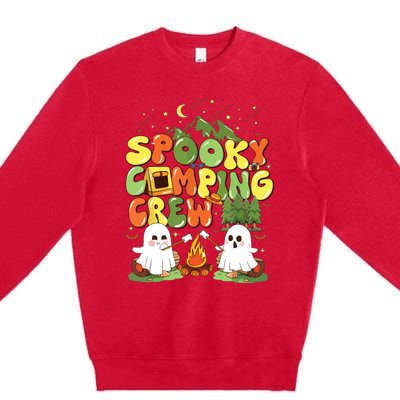 Spooky Camping Crew Halloween Cute Boo Ghost Premium Crewneck Sweatshirt