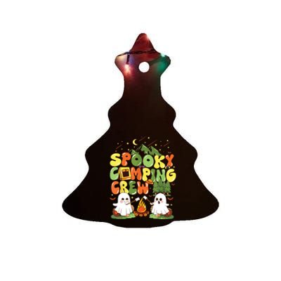 Spooky Camping Crew Halloween Cute Boo Ghost Ceramic Tree Ornament