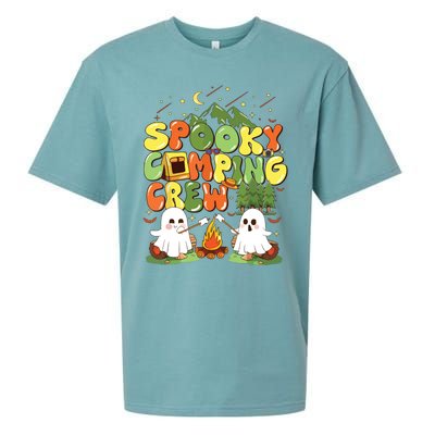 Spooky Camping Crew Halloween Cute Boo Ghost Sueded Cloud Jersey T-Shirt