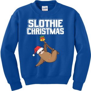 Slothie Christmas Cute Sloth Lover Merry Slothmas Xmas Gift Kids Sweatshirt