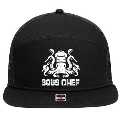 Sous Chef Culinary Octopus Kitchen 7 Panel Mesh Trucker Snapback Hat