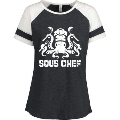 Sous Chef Culinary Octopus Kitchen Enza Ladies Jersey Colorblock Tee