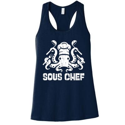 Sous Chef Culinary Octopus Kitchen Women's Racerback Tank