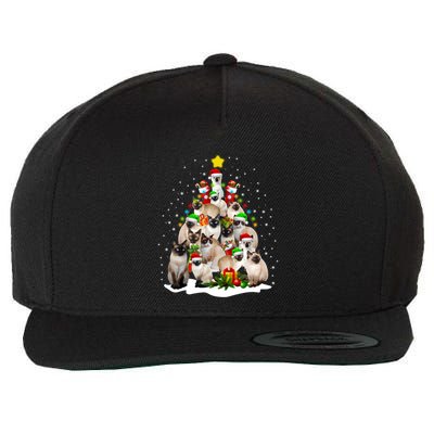 Siamese Cats Christmas Tree Santa Kitten Cute Cat Siamese Gift Wool Snapback Cap