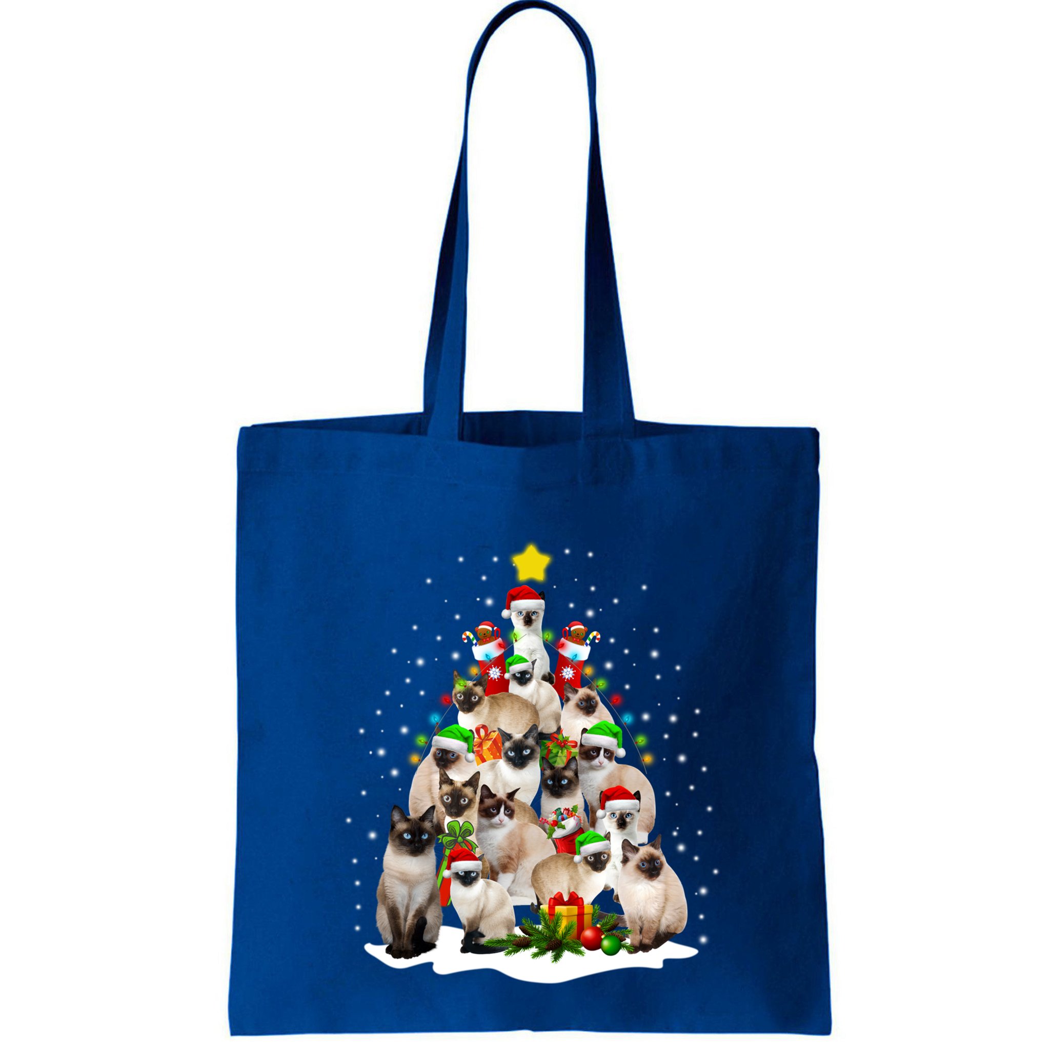 Siamese Cats Christmas Tree Santa Kitten Cute Cat Siamese Gift Bag