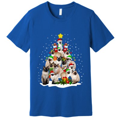 Siamese Cats Christmas Tree Santa Kitten Cute Cat Siamese Gift Premium T-Shirt