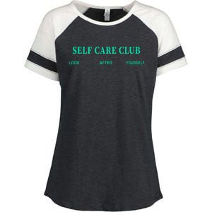 Self Care Club Look After Yourself Enza Ladies Jersey Colorblock Tee