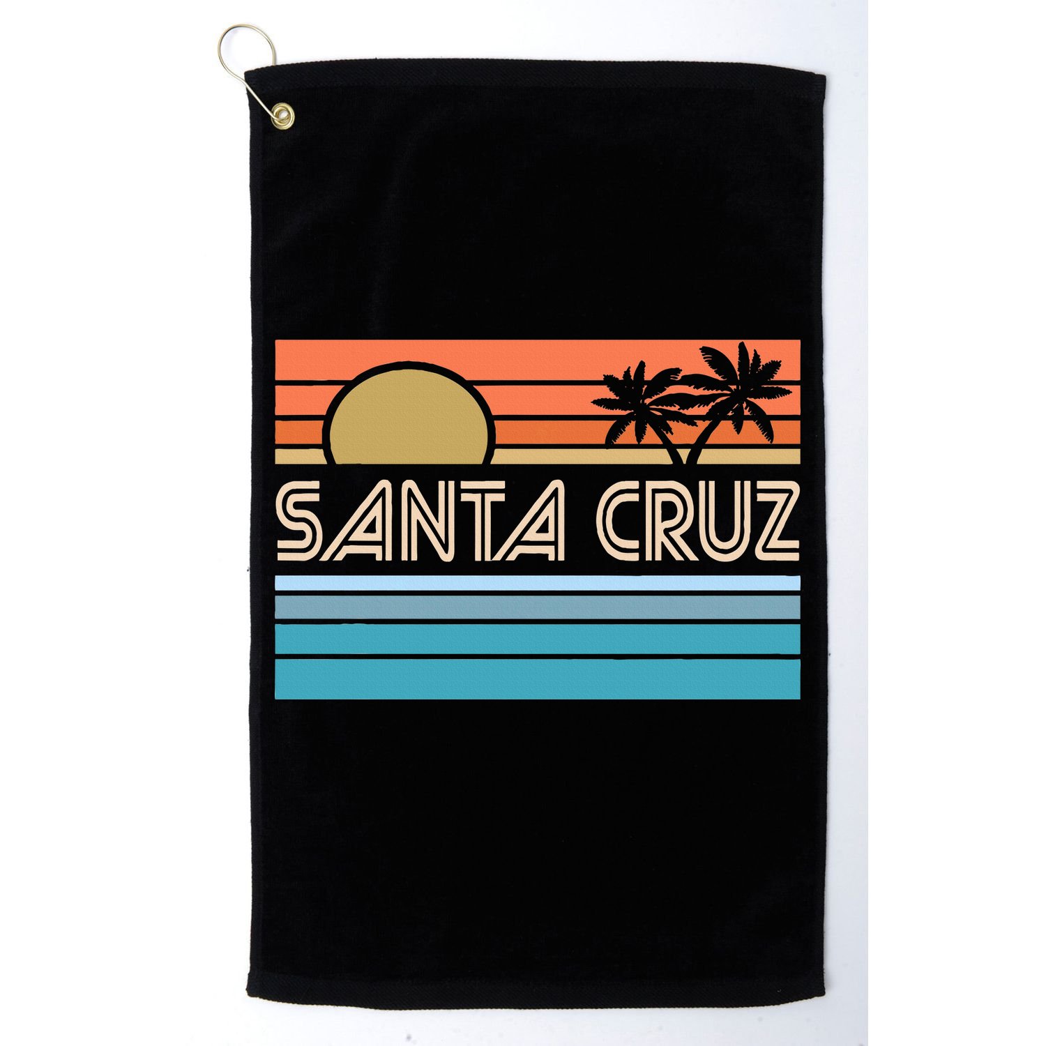 Santa Cruz California Sunset 70s 80s Surfer Summer Golf Towel
