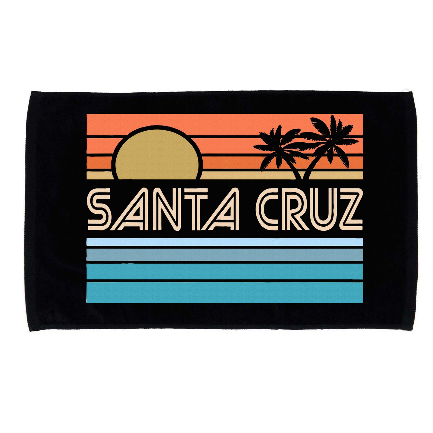 Santa Cruz California Sunset 70s 80s Surfer Summer Microfiber Hand Towel