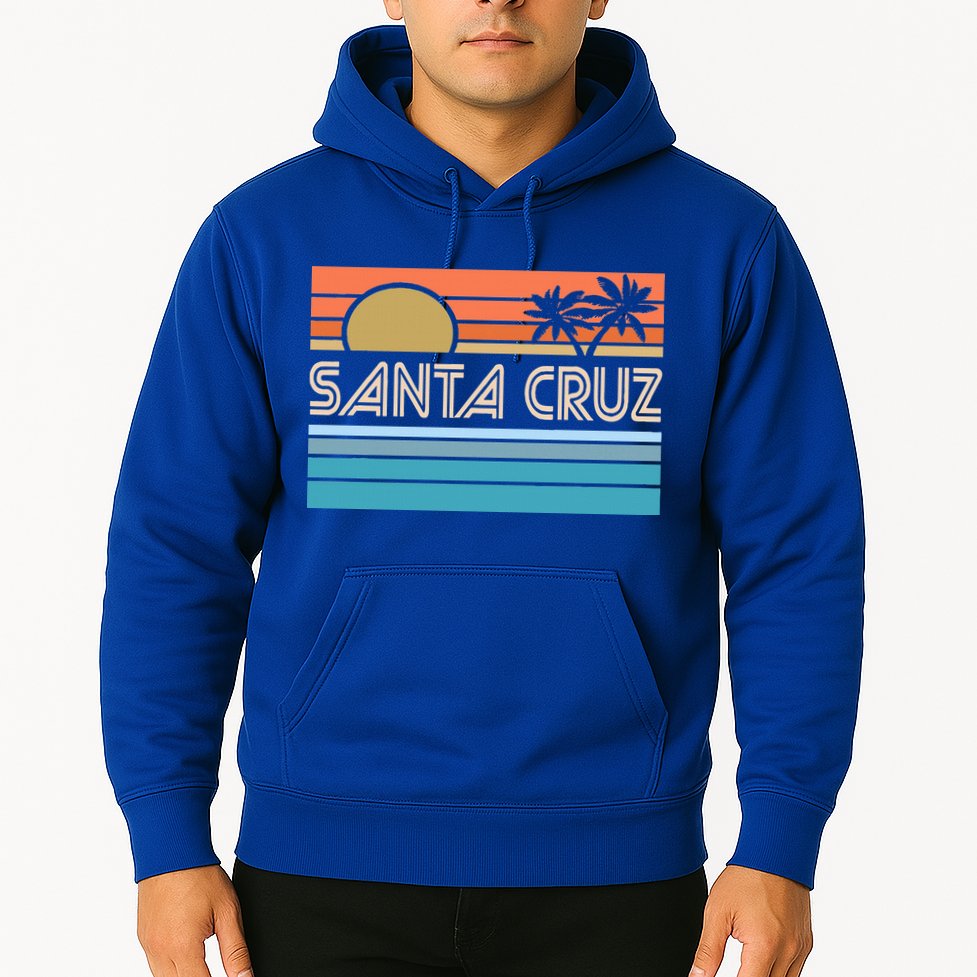 Santa Cruz California Sunset 70s 80s Surfer Summer Hoodie