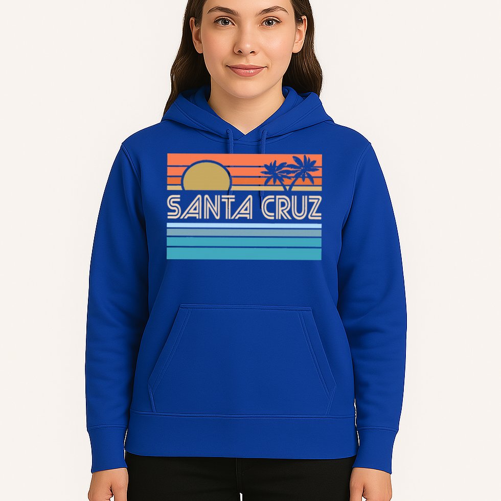Santa Cruz California Sunset 70s 80s Surfer Summer Hoodie